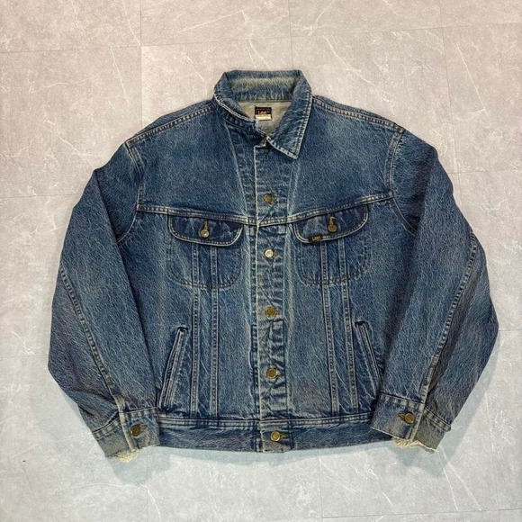 Lee Other - 1990's Lee denim jacket with a worn look, featuring a faded design